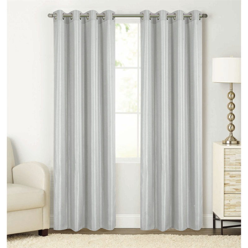 Baragrey Window Curtain With Grommets 90", Silver