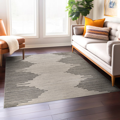 Damarcus Geometric Cream/Black/Gray Area Rug