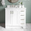 Meuble-lavabo simple en bois massif Freitas de 36 po avec plateau en marbre de Carrare de 1,5 po-2117420980-2084230421-2084230376