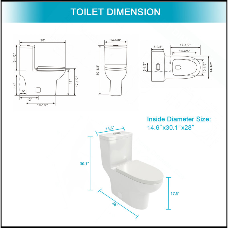 Modern Ceramic One Piece Toilet,Dual Flush With Soft Clsoing Seat