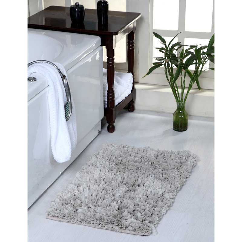 Annalease Cotton Blend Non-Slip Bath Rug, Sage