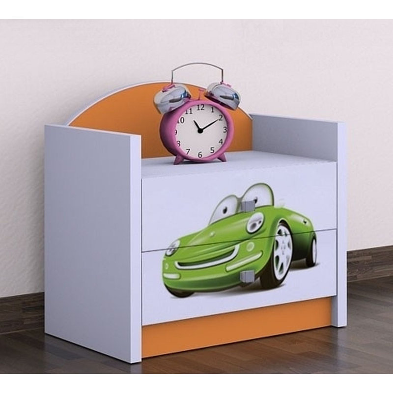 Sidney 2 Drawer Nightstand, Orange