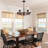 5 - Light Dimmable Wood Cylinder Chandelier Bubble Glass