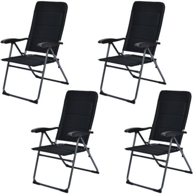 Set Of 4 Patio Folding Chairs With Adjustable Backrests