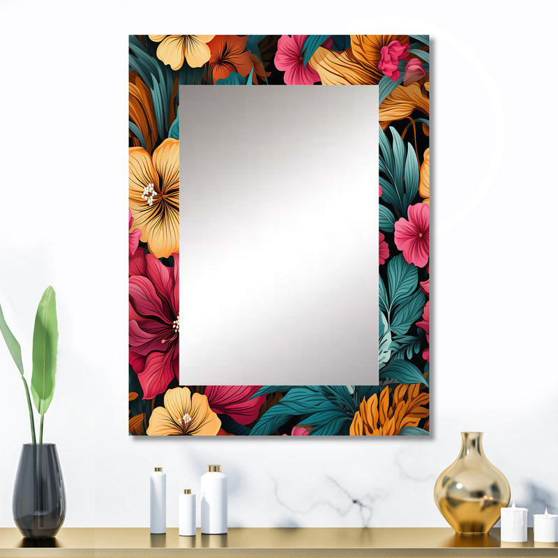 Motif botanique tropical, aquarelle, 32 po x 24 po