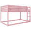  Lit superposé simple au-dessus d'un lit simple, lit plateforme mezzanine à plancher bas et tablette avec cadre en bois pour la chambre à coucher, rose-215763872