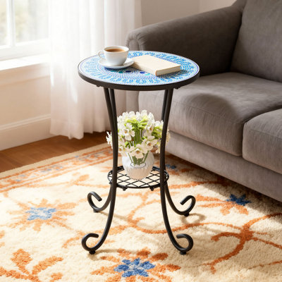 Table d'appoint pour l'extérieur 22 "H Masaic Tile
