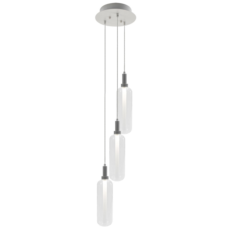  Luminaire suspendu cylindrique à 3 lumières DEL, Blanc