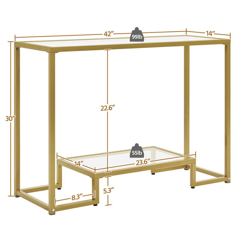 Console de 42 po Aileny, Or
