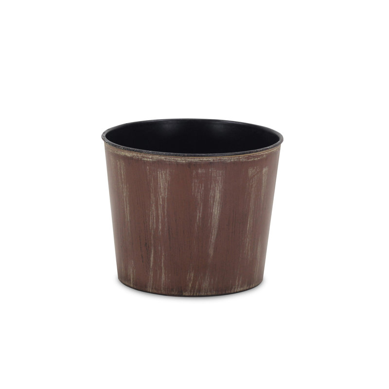 Pot à fleurs 7 po brun et ivoire en plastique recyclé