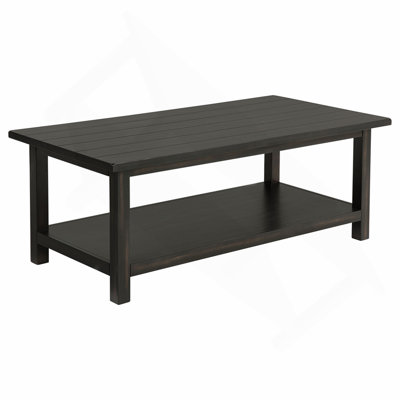 Distressed Wood Coffee Table with Shelf
