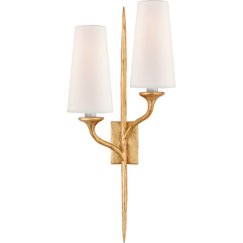 Julie Neill Iberia Double Right Sconce, Antique Gold Leaf