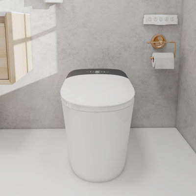 D07 Smart Toilet with LED Display, Bathroom Bidet Toilet with Foam Shielding, Night Light, Auto Flush, Heated Seat, Warm Wash, Dryer, Filtering TECH