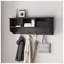Porte-manteau mural Espresso pour entrÃ©e, avec 4 crochets doubles - Ã‰tagÃ¨re de rangement en bois avec casiers pour organiser le salon et le couloir