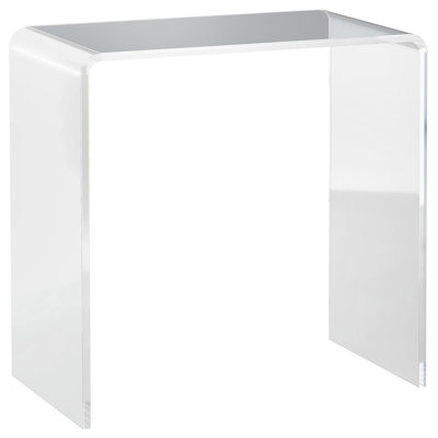 Clear Acrylic Rectangular Nightstand Table 21" Long - Stylish Bedroom Contemporary