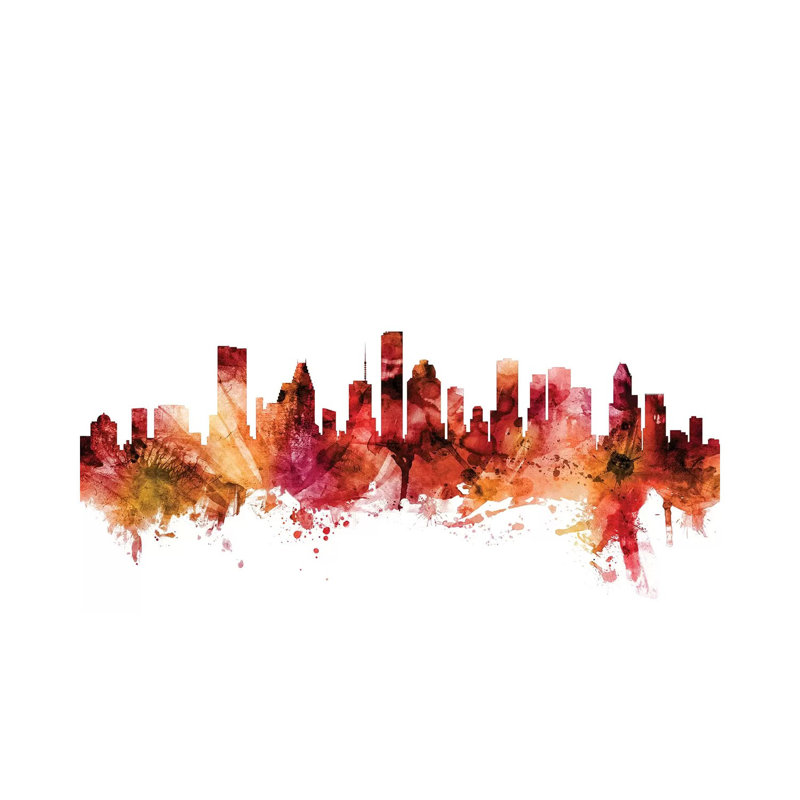 Houston, Texas Skyline by Michael Tompsett - Wrapped Canvas Painting, 66.04 cm H x 45.72 cm W x 1.91 cm D