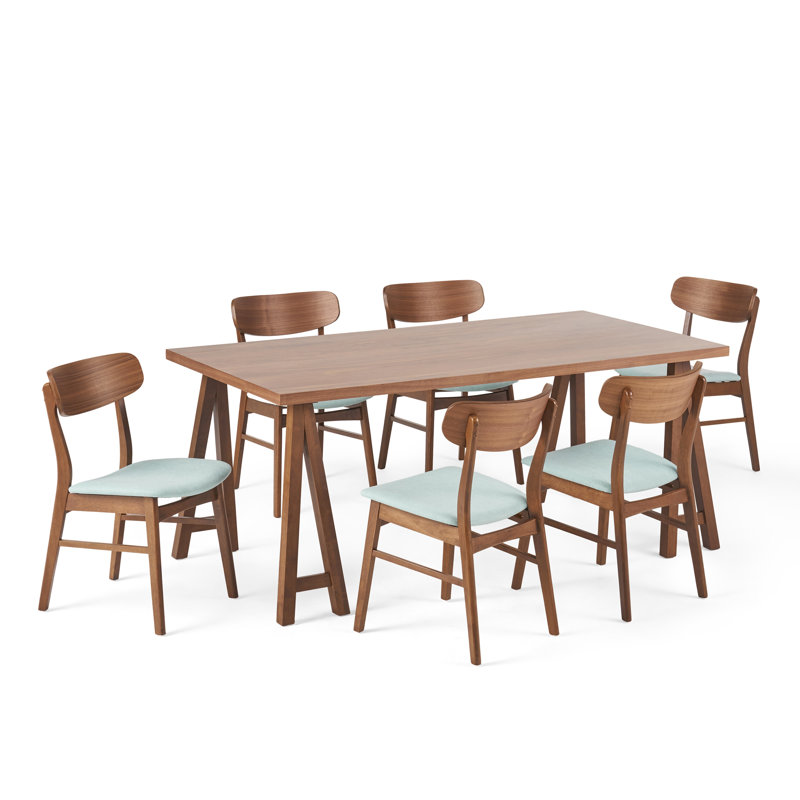Ensemble repas pour 6 personnes, Noyer, Menthe