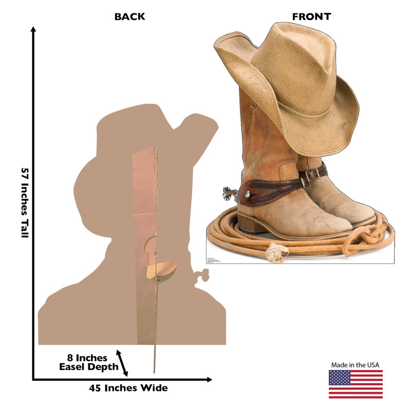 57 x 45 Inch Cowboy Boots and Hat Cardboard Cutout