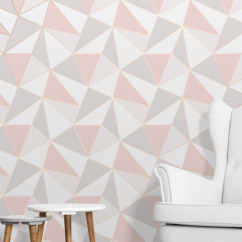 Addisyn 10m x 53cm Semi-Gloss Wallpaper Roll, Rose Gold