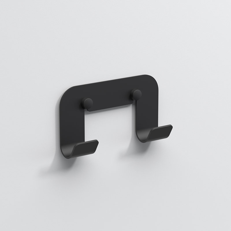 Styron Wall Mounted Robe Hook, Black