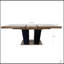Table de salle à manger extensible pour 4 à 10 personnes, table de salle à manger en bois avec base à piédestal double robuste et grande table extensible moderne