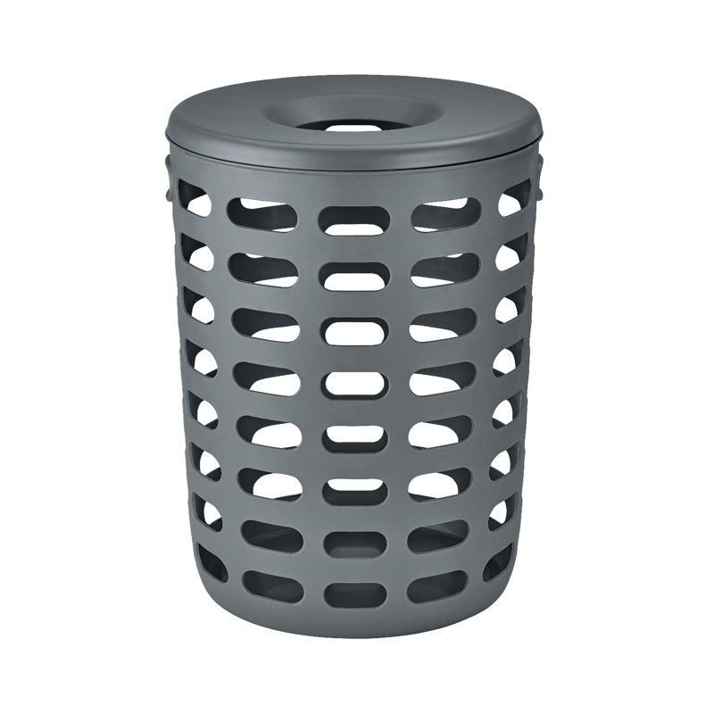 KORIE Plastic Laundry Hamper with Handles, Gray