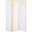 Paravent pliant à 3 panneaux pour la division de pièce, finition naturelle sur bois et tissu, lueur diffuse en papier blanc, H 68,97 po, l 52 po, finition, aspect doux en bois d'hévéa, hauteur de 68,97 po, largeur 52-124987754