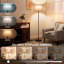Lampe sur pied traditionnelle avec abat-jour tambour en lin beige Smart RVB avec Bluetooth et télécommande pour le salon, la chambre à coucher-961485225