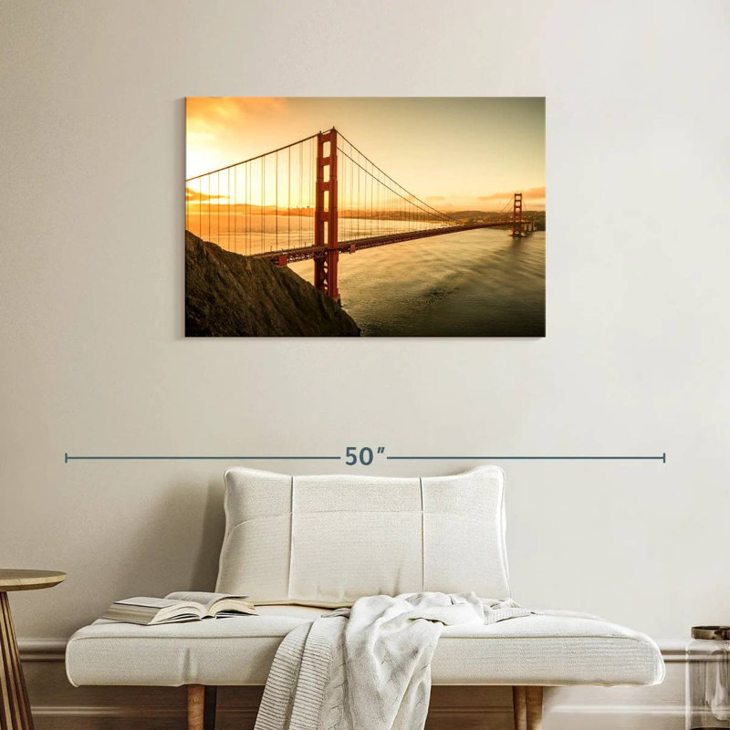 Majestic Golden Gate Sunrise, H 24 po x l 36 po