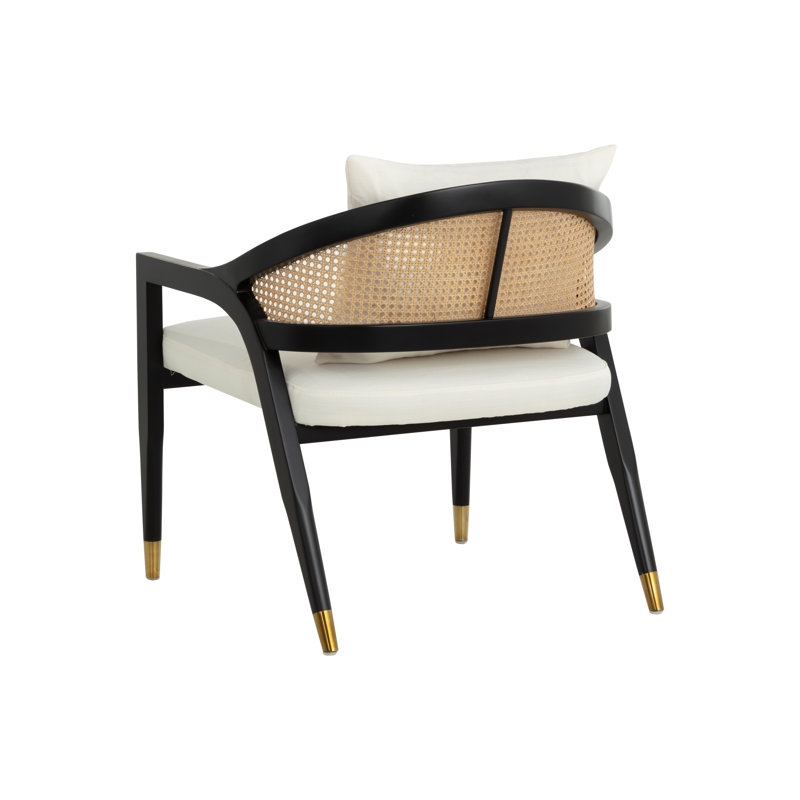 Daltry Lounge Chair, White Polyester