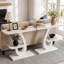 Console de table en faux marbre 39,37 "avec tablette à 2 niveaux