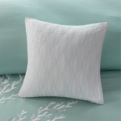 Ensemble d'édredon surdimensionné en jacquard de coton turquoise