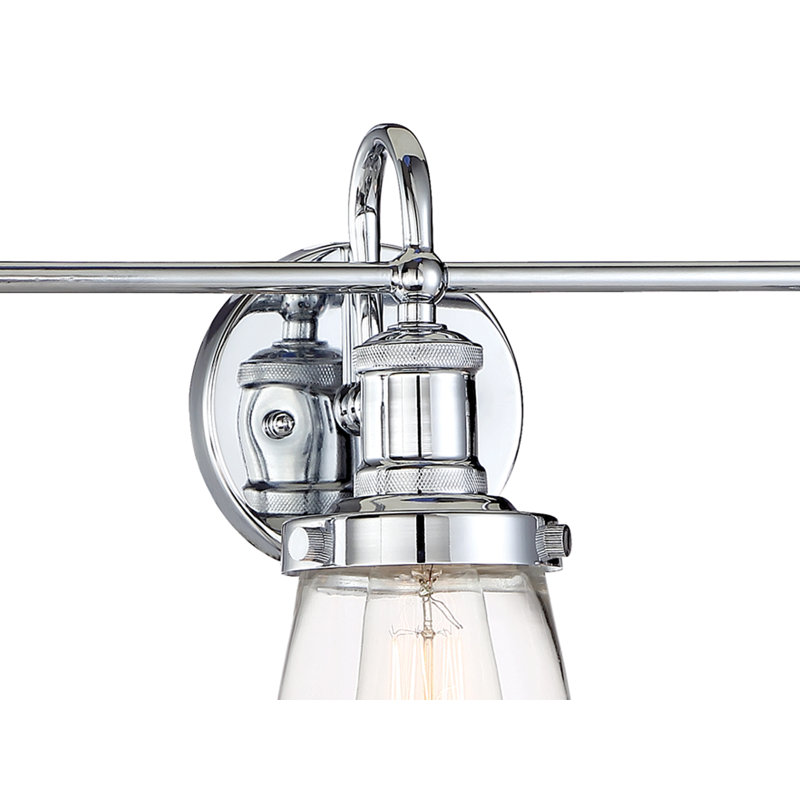Claremore 22.63'' W 3-Light Steel and Glass Vanity Light With Oval Shape, Chrome