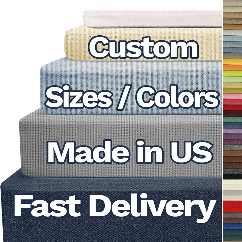 4'' H Customizable Bench Cushion For Indoor/Outdoor Furniture/Chair/Window Seat, Premium 75D High-Resilience Foam