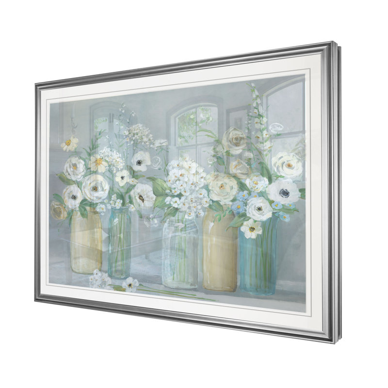 «Blooming Meadow Beauties», reproduction, H 22 po x l 30 po x P 1,5 po, Cadre argenté