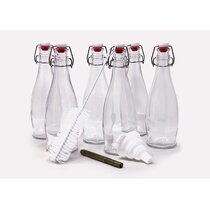 Bormioli Rocco 500 ml Square Clear Swing Top Bottles  ::Swing  Top Glass Bottles::Glass Packaging Solutions, LLC