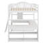 Lit mezzanine en bois avec bureau en U, compartiments de rangement et miroir à trois volets-2126219251