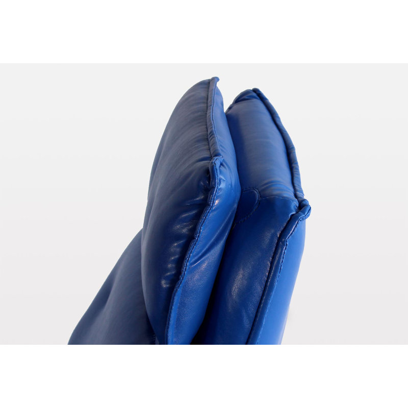 Chaise longue pivotante de 37 po Turin, Similicuir bleu