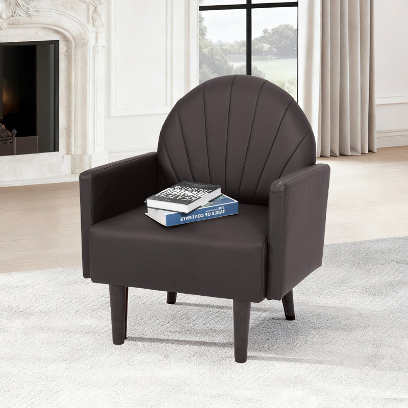 Un fauteuil d'appoint contemporain, Marron foncé