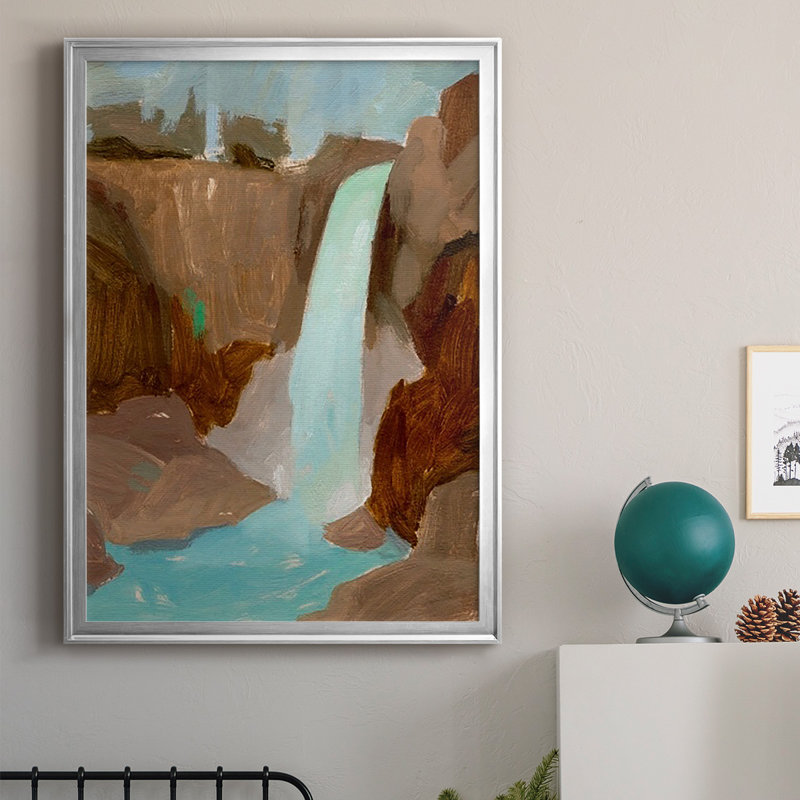 «Turquoise Falls II», reproduction encadrée de qualité supérieure, prête à être accrochée, H 30,5 po x l 22,5 po x P 1,25 po