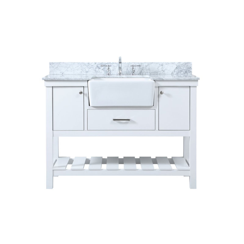 Meuble-lavabo simple 48 po avec dosseret Pelaghia, Blanc