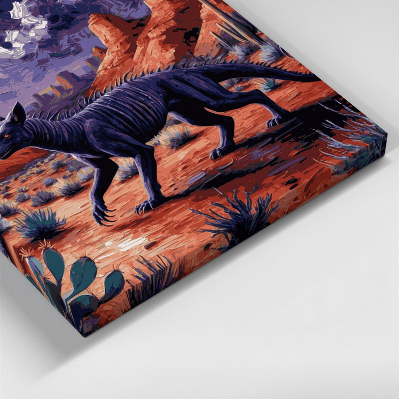 «Southwestern Animals» Chupacabra 13, art mural sur toile brune, H 12 po x l 18 po