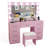 Light Pink Large Makeup Vanity Set With Lights, Usb & Power Outlet,9 Drawers-798215016