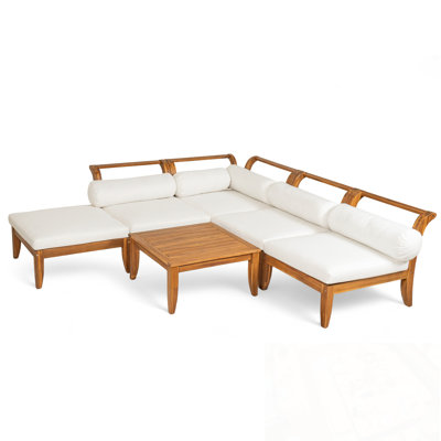 Ensemble de canapé d'extérieur 6 pièces avec coussin moelleux