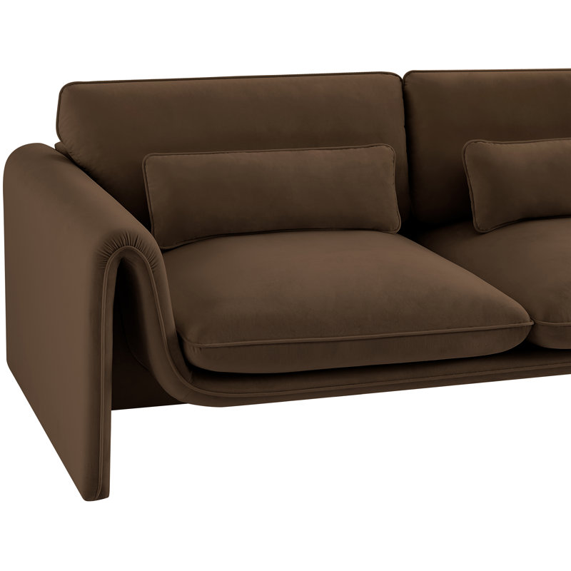 Causeuse en velours Sloan, Velours brun