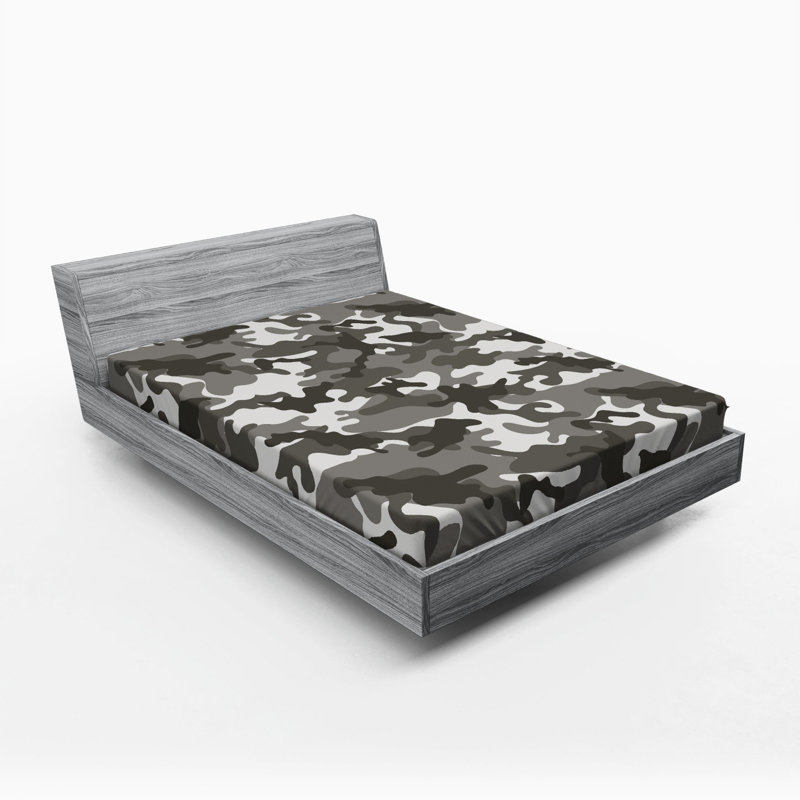 Microfiber Camouflage Fitted Sheet, Full Fitted Sheet