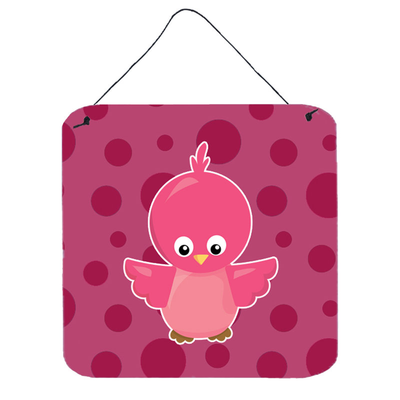 Décoration murale oiseau coussin, Rose