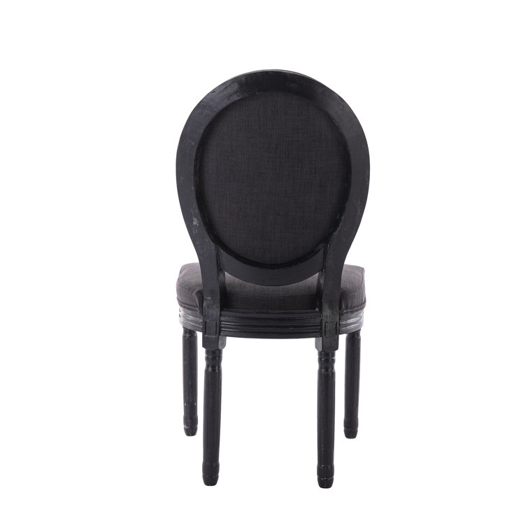 Lissie Velvet Upholstered King Louis Back Side Chair in Black