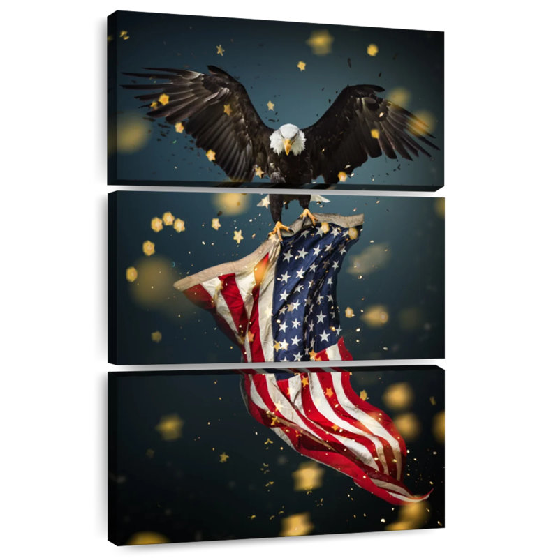 Borges Eagle Carrying USA Flag, 50" H x 32" W