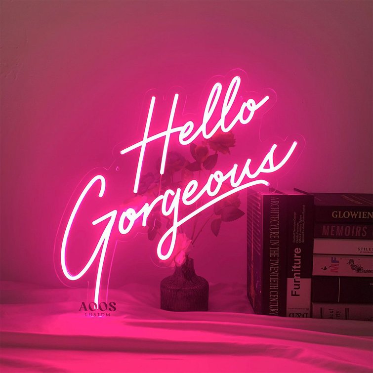 neon sign hello gorgeous